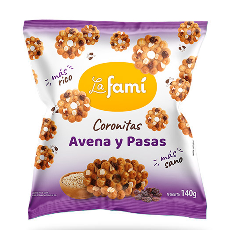 GALLETA AVENA Y PASAS LAFAMI 140GR