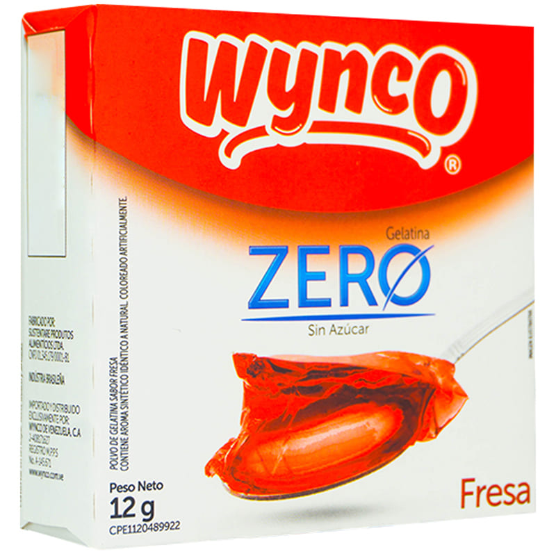 GELATINA  WYNCO ZERO AZUCAR FRESA 12G