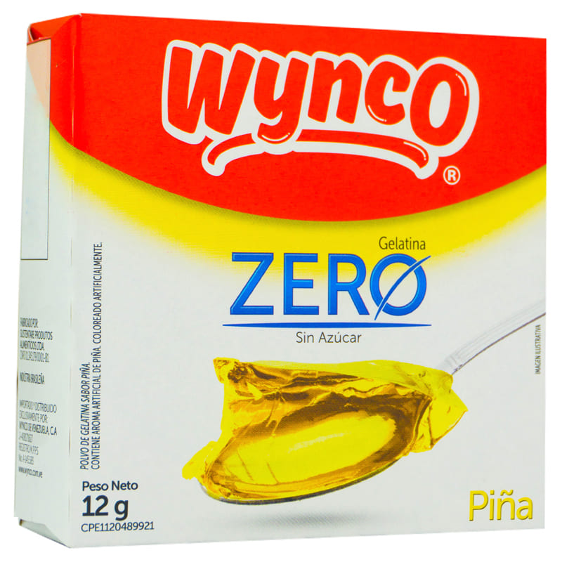GELATINA  WYNCO ZERO AZUCAR PIÑA 12G