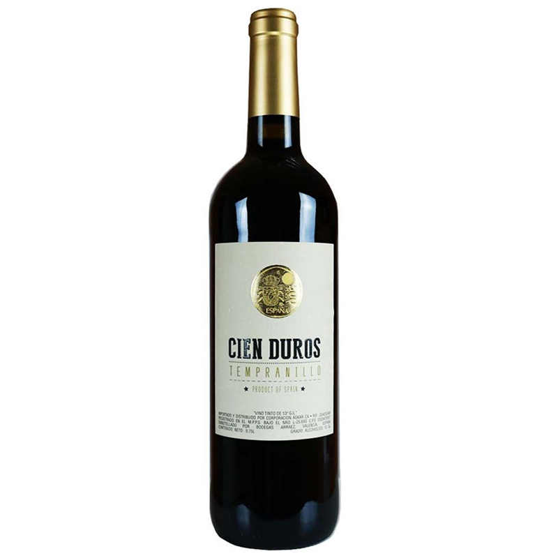 VINO TINTO CIEN DUROS TEMPRANILLO 0.75ML