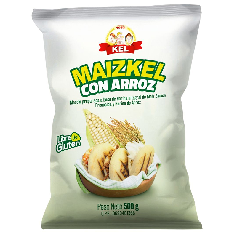 HARINA DE MAIZ INTEGRAL KEL CON ARROZ 500GR
