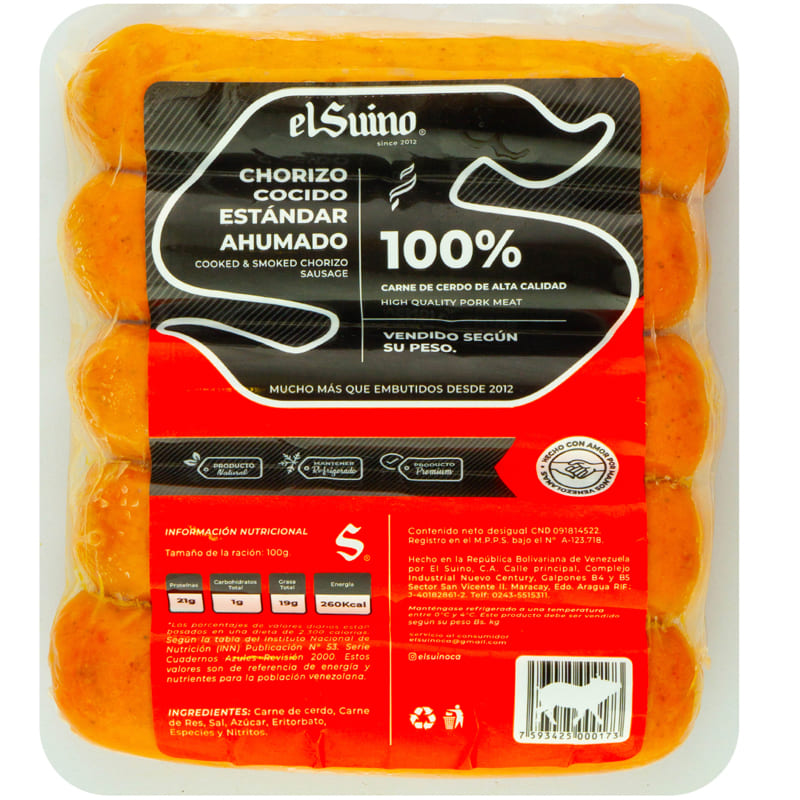 CHORIZO AHUMADO EL SUINO 300 GR