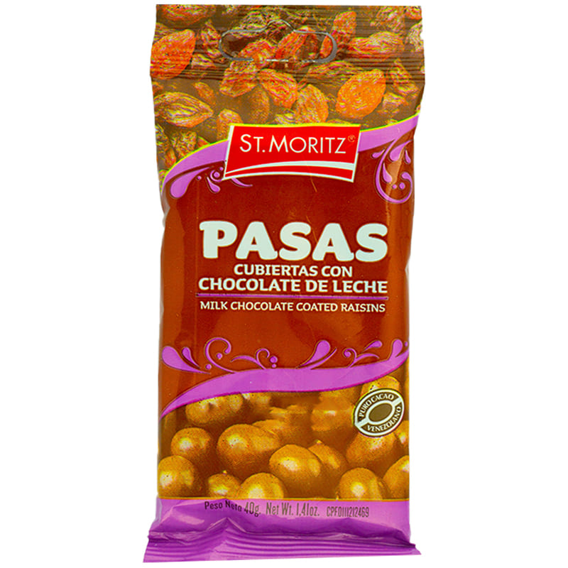 PASAS CUBIERTAS CON CHOCOLATE ST.MORITZ  40GR