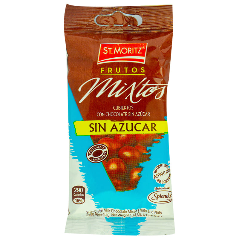 FRUTOS CUBIERTOS CON CHOCOLATE S/A ST.MORITZ 40GR