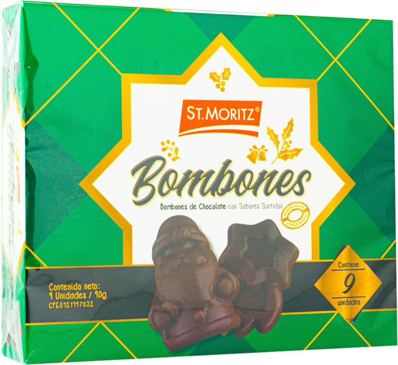 BOMBONES NAVIDAD ST.MORITZ 9UND 90GR