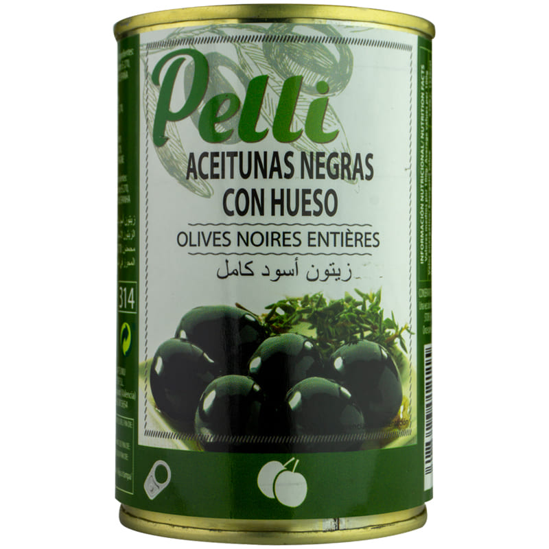 ACEITUNAS NEGRAS CON HUESO PELLI 300 GR