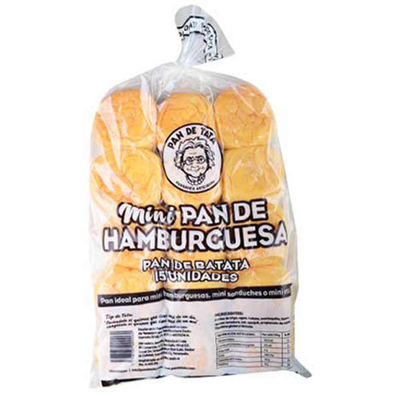 PAN DE TATA TIPO MINI HAMBURGUESAS 15 UND