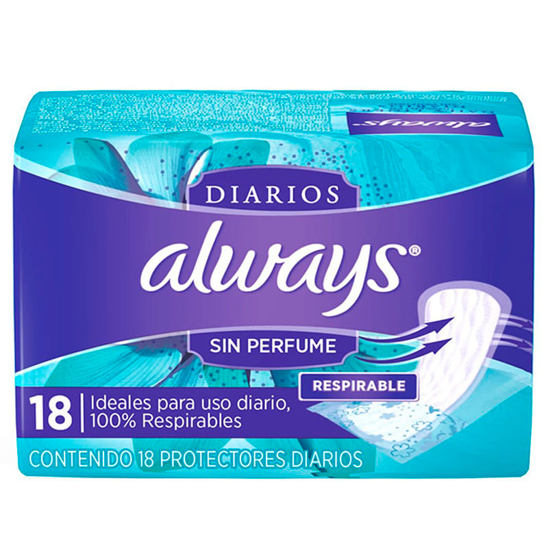 PROTECTORES DIARIOS ALWAYS LINERS BREATHABLE 18 UND
