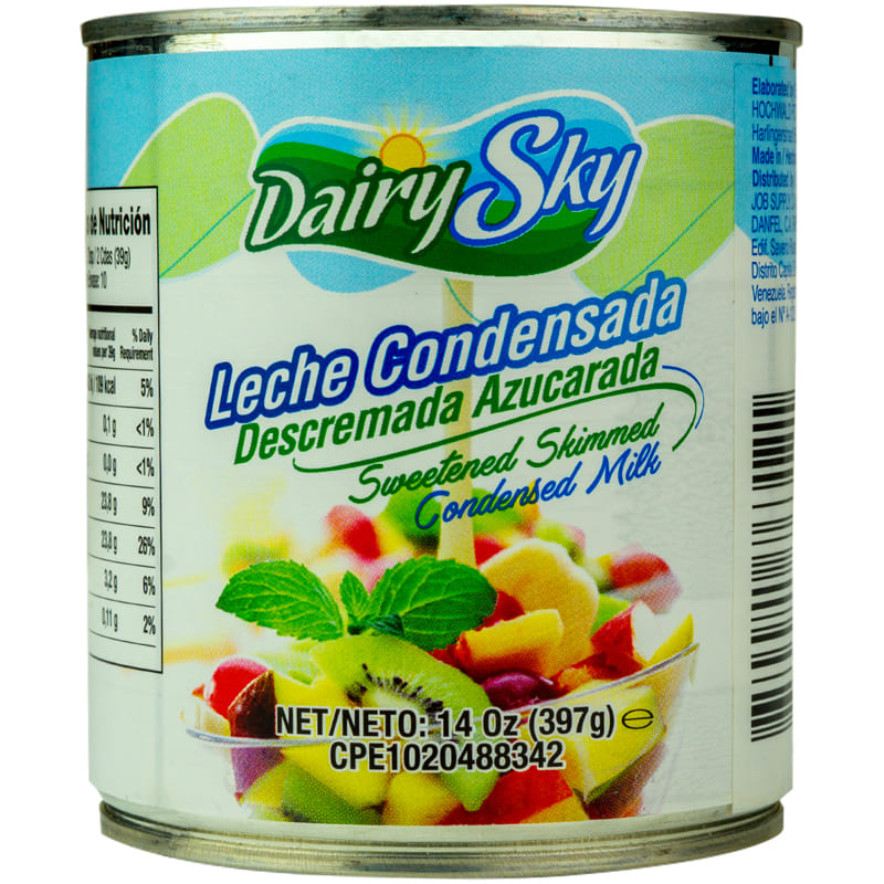 LECHE CONDENSADA/DESCREMADA DAIRY SKY 397 GR