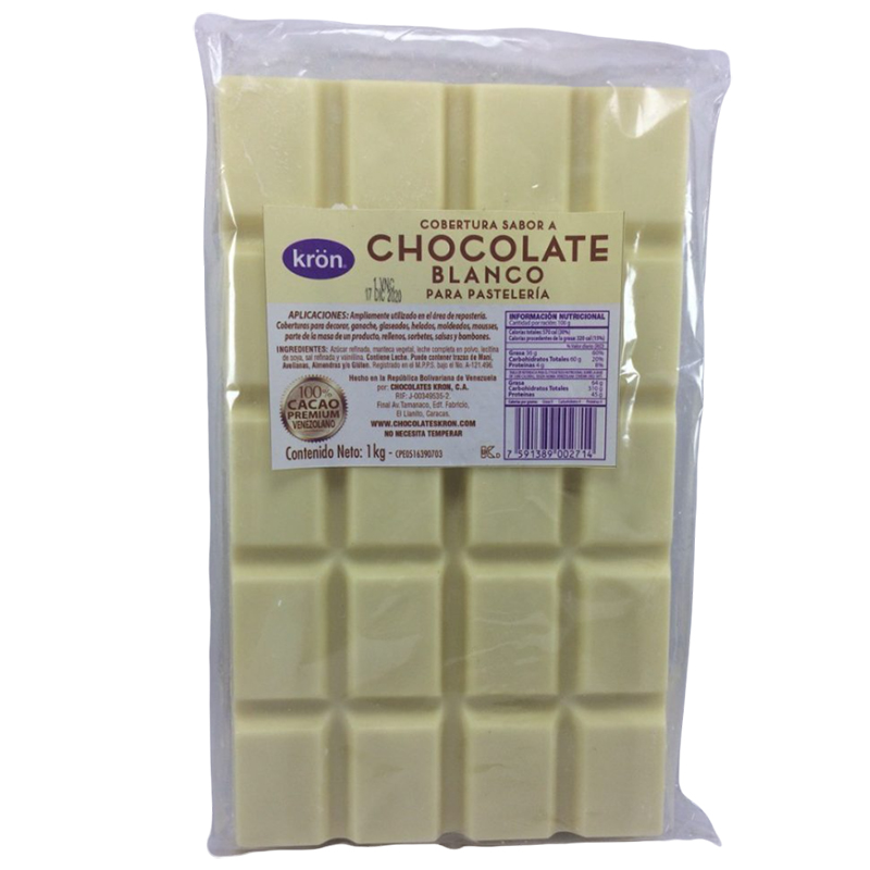 COBERTURA DE CHOCOLATE BLACO KRON 1 KG