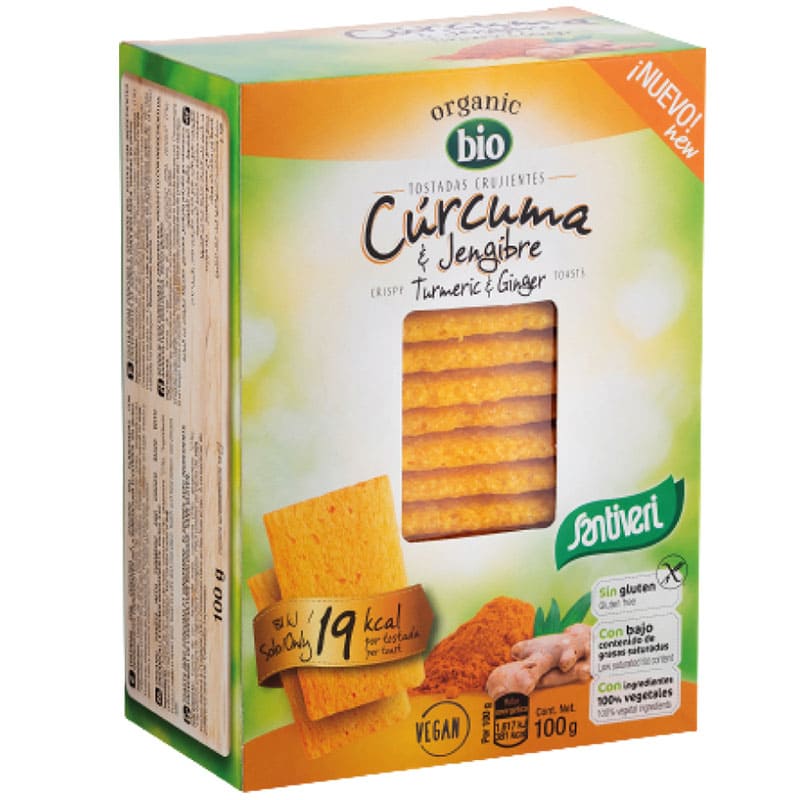 Tostadas de curcuma y jengibresantiveri 100 gr