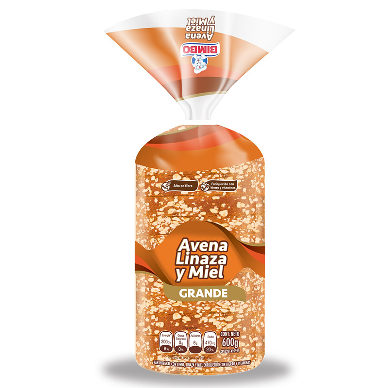 PAN BIMBO AVENA LINAZA Y MIEL 600 GR