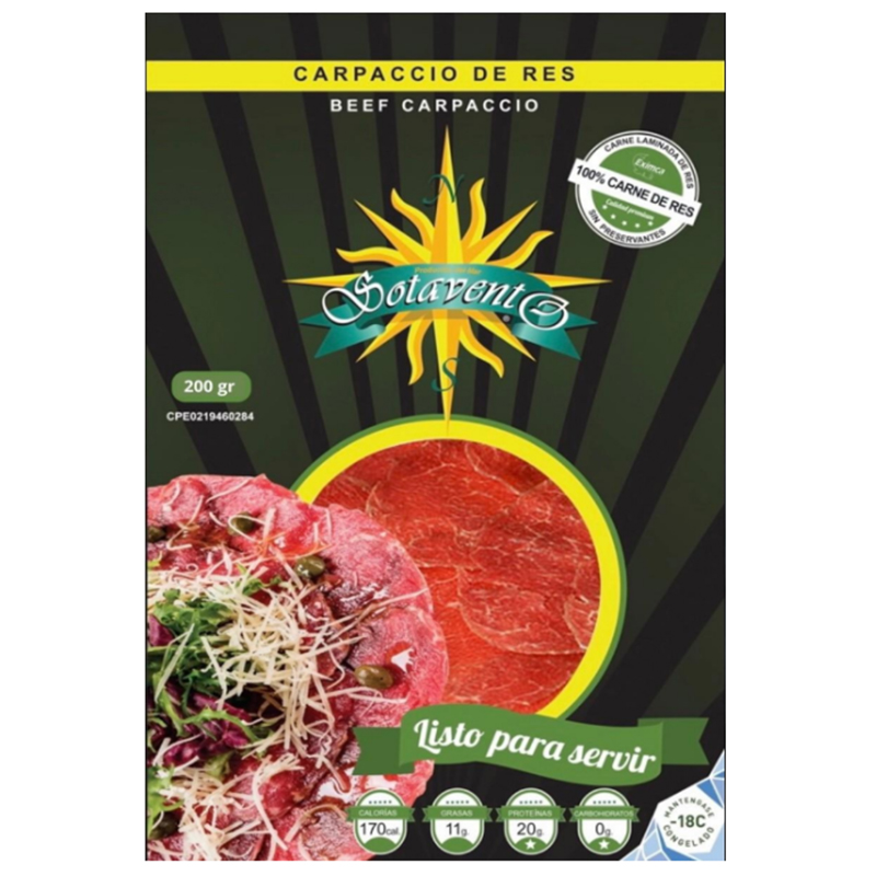 CARPACCIO DE RES SOTAVENTO 200GR