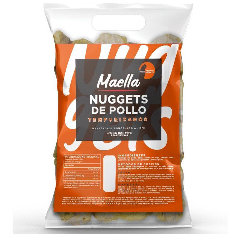 NUGGETS DE POLLO TEMPURIZADO MAELLA 500GR