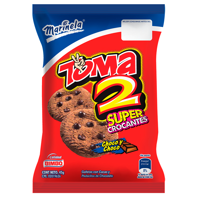 GALLETAS TOMA 2 MARINELA CHOCOCHOCO 4X45 GR