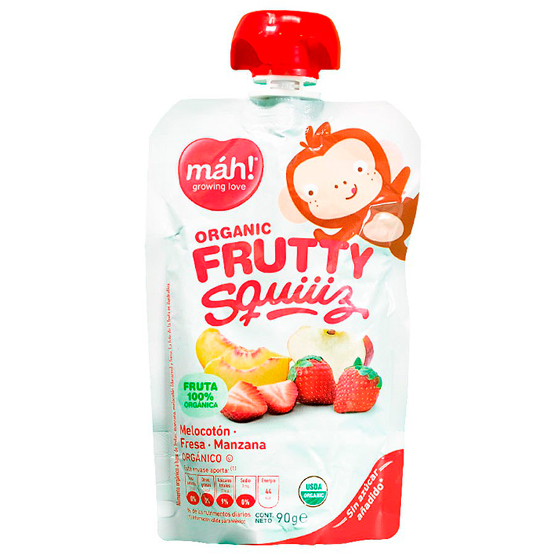 COLADO MAH MELOCOTON/FRESA Y MANZANA POUCH 90 GR