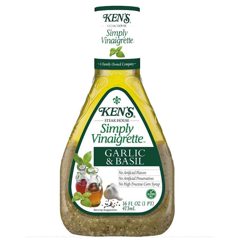 VINAGRETA ALBAHACA & AJO KENS 473 ML