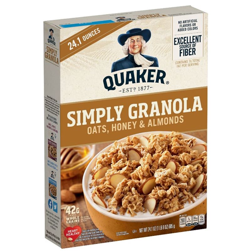 SIMPLY GRANOLA OATS HONEY & ALMONDS QUAKER 683 GR