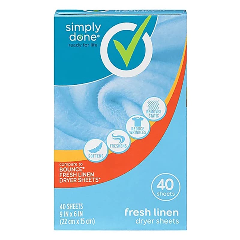 TOALLITAS SUAVIZANTES PARA SECADORA SIMPLY DONE 40 UND