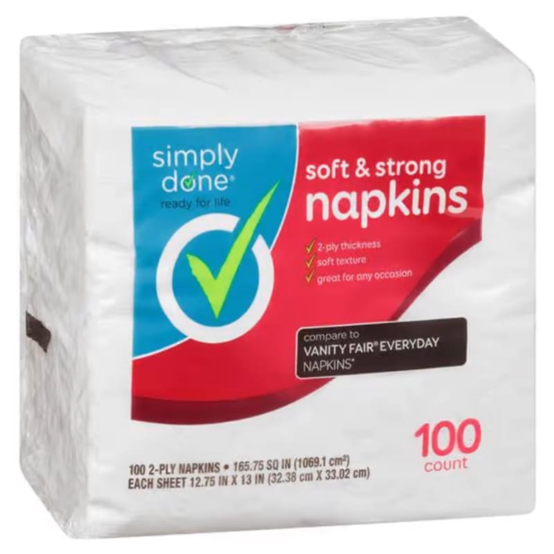 SERVILLETAS 2-PLY SIMPLY DONE 100 UND