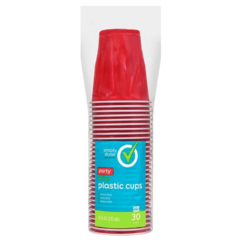 VASOS ROJO DE PLÁSTICO 532 ML SIMPLY DONE 30 UND