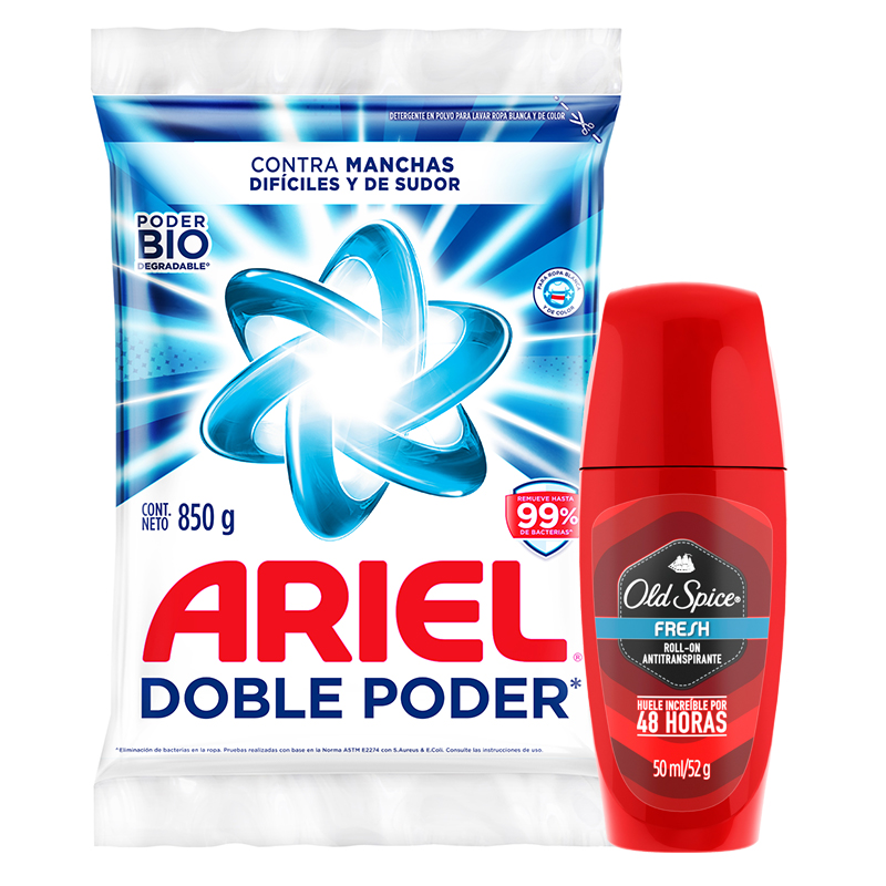 COMBO ARIEL 850 GR + 1 OLD SPICE FRESH