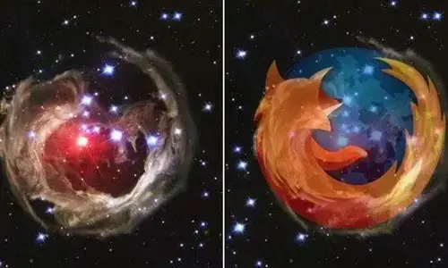 Firefox logo in space