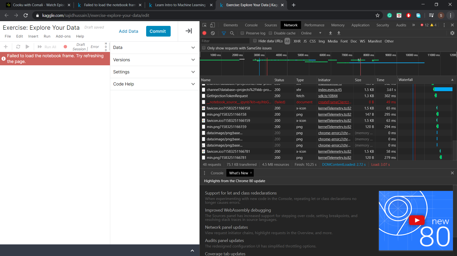 Failed To Load The Notebook Frame Try Refreshing The Page Data Science And Machine Learning Kaggle