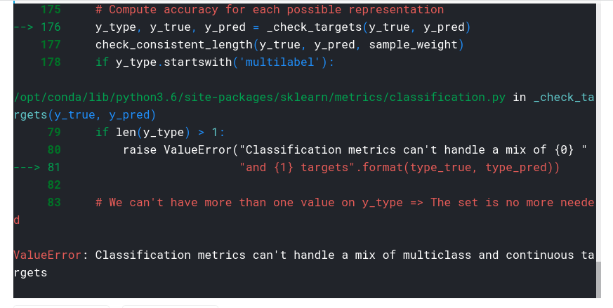 Classification Metrics Can'T Handle A Mix Of Multiclass And Continuous  Targets | Kaggle