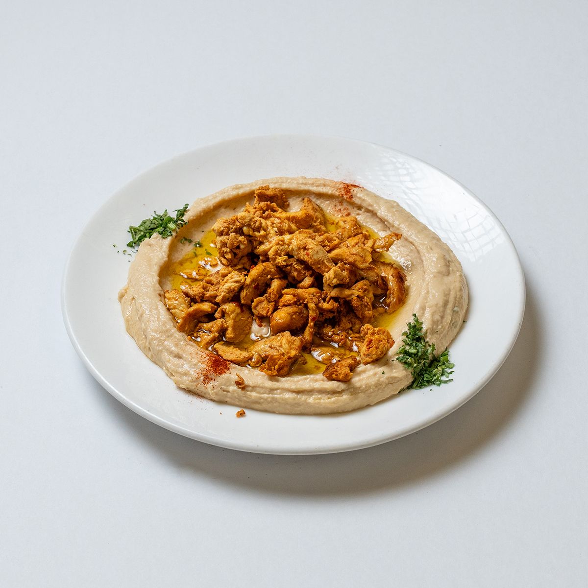 Chicken Liver over Hummus