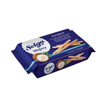 Vaflių ritinėliai su kokosų įdaru SELGA, 160 g