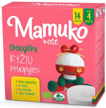 Ekologiškos ryžių kruopytės MAMUKO (nuo 4 mėn.), 240 g