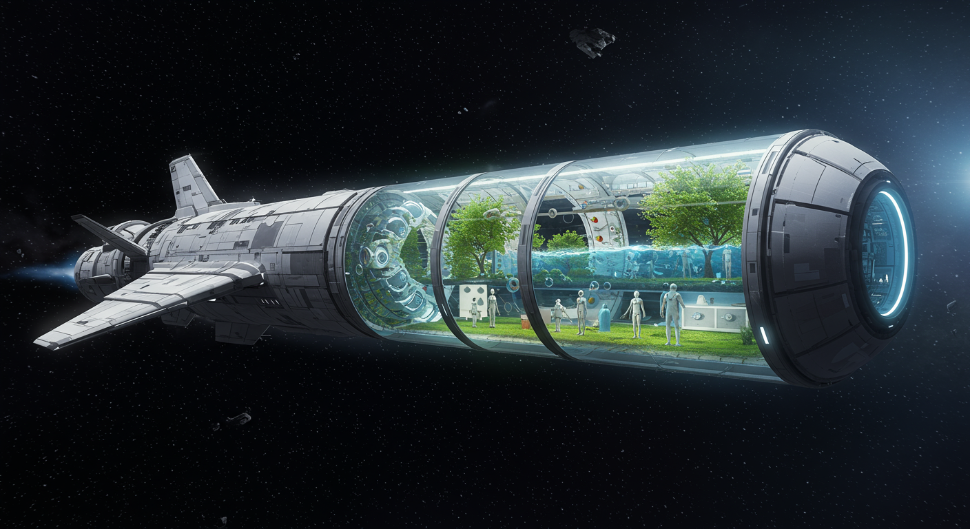 Imagen-The Cosmic Imperative: How Extended Human Lifespans Could Make Interstellar Travel Possible