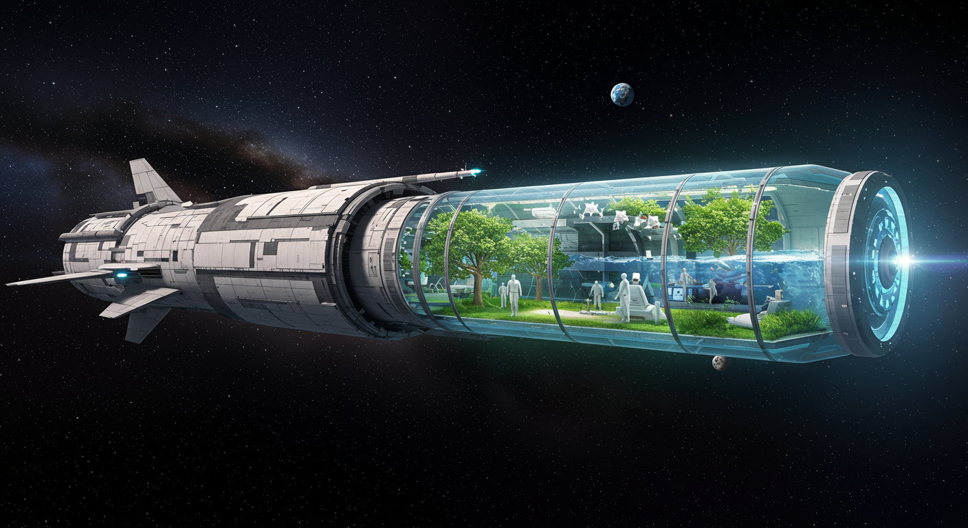 Imagen-The Cosmic Imperative: How Extended Human Lifespans Could Make Interstellar Travel Possible