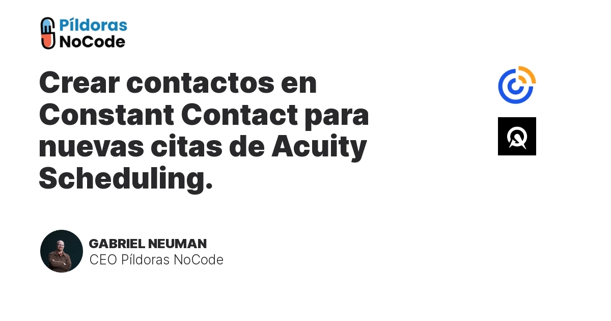 Automatización entre Acuity Scheduling y Constant Contact