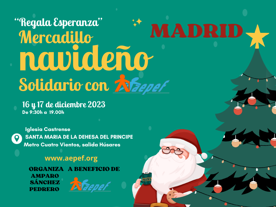 Presentación de Mercadillo navideño solidario con AEPEF en Madrid