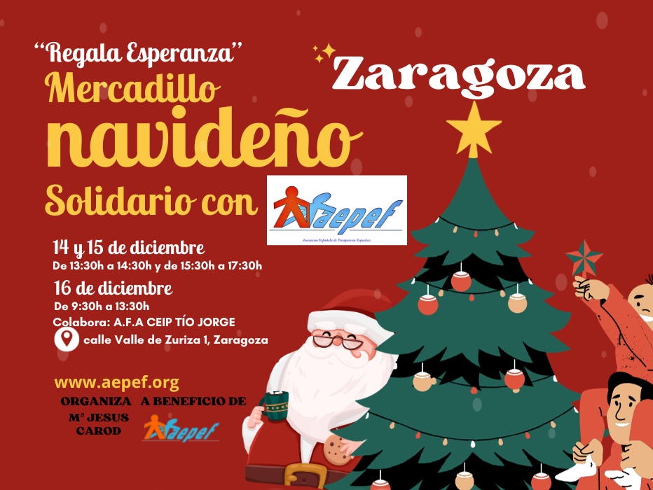 Presentación de Mercadillo navideño solidario con AEPEF en Zaragoza