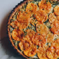 Cách làm bánh tart cải xoăn khoai lang