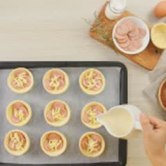 Cách Làm Bánh Tart Trứng Phô Mai Chà Bông Xúc Xích | Thơm Ngon Đơn Gỉan