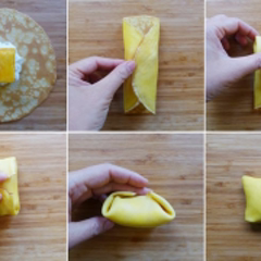 Cách làm bánh crepe cuộn kem trái cây