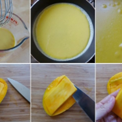 Cách làm bánh crepe cuộn kem trái cây