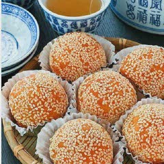 Cách làm bánh khoai lang nhân đậu đỏ