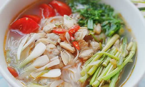 cách làm bún nghêu nóng hổi