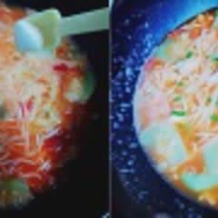 Cách làm mì trứng cà chua mướp