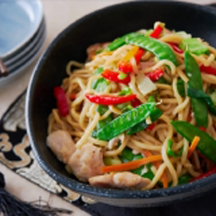 Cách làm mì xào thịt gà rau cải