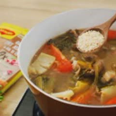Cách nấu canh cải chua thịt bò đơn giản, dậy vị