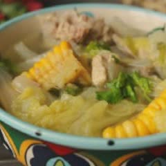 Cách làm Canh Cải Thảo Nấu Sườn bắp Mỹ thơm ngon bổ dưỡng