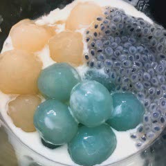 Cách làm Chè trân châu dừa hột é