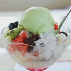 Cách làm Bingsu đậu đỏ trái cây