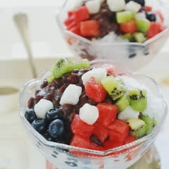 Cách làm Bingsu đậu đỏ trái cây